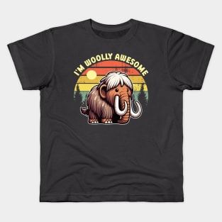 Woolly Mammoth I'm Woolly Awesome Kawaii Mammoth Kids T-Shirt